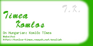 timea komlos business card