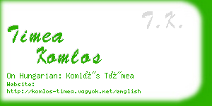 timea komlos business card